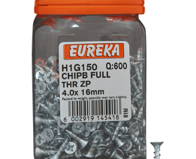 Eureka H1G150 4.0 x 16 mm Chipboard Screw Zinc 600 Pack
