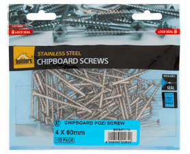 Build and Fix 100 x Pozi Chipboard Screws 4 x 60 mm