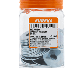 Eureka 100 x Medium Washers 10 x 34 x 1.5 mm