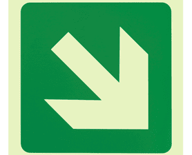 Parrot Products Photoluminescent E31 Diagonal Arrow Down and Right Sign Green 190 mm
