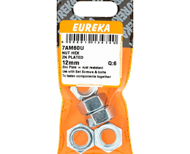 Eureka 6 x Hex Nuts Zinc Plated 12 mm