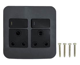 Veti Switch Plug Double - Black/Gm (100 x 100mm)