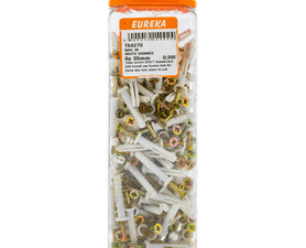 Eureka 200 x White Rimmed Nail in Screws 6 x 35 mm