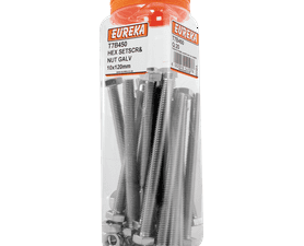 Eureka 20 x Galvanised Hex Screws and Nuts 10 x 120 mm