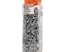 Eureka 500 x Aluminium Open Blind Rivets 4.8 x 8 mm
