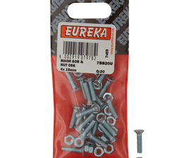 Eureka 4 x 16 mm Machine Screw and Nut 15 Pack