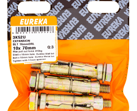 Eureka 3 x Expansion Bolt 10 x 10 x 70 mm