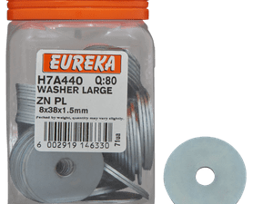 Eureka 80 x Large Washers 8 x 38 x 1.5 mm