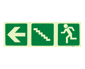 Parrot Products Photoluminescent E19 Arrow Left and Stairs Going Up and Running Man Sign Green 190 mm