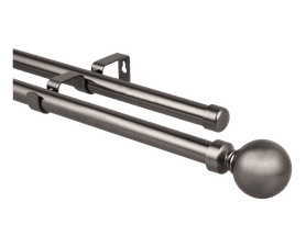 Design House Double Ball Curtain Rod Grey 3000 mm