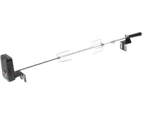 Megamaster Universal Rotisserie Kit with Stainless Steel Rod Black