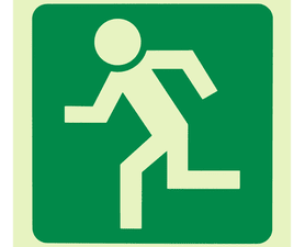 Parrot Products Photoluminescent E28 Running Man Facing Left Sign Green 190 mm