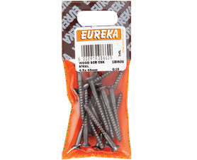 Eureka 16 x Countersunk Steel Wood Screws 4.5 x 45 mm