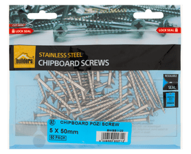 Build and Fix 50 x Pozi Chipboard Screws 5 x 50 mm