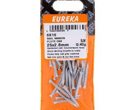 Eureka 6K10 Fluted Masonary Nails 2.5 x 2.5 x 25 mm