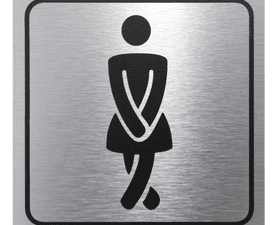 Parrot Products Ladies Toilet Sign Black and Silver 150 x 150 mm