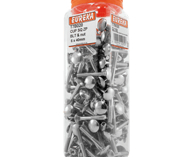 Eureka 150 x Zinc Plated Cup Square Bolt and Nuts 6 x 40 mm