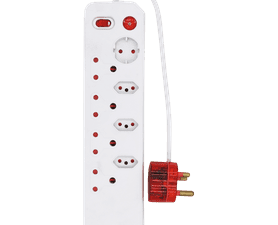 Electricmate 8 Way High Surge Multi-plug White