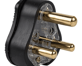 Electricmate Solid Rubber 3 Prong Plug Top Black 10 A