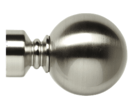 Design House Solid Ball Finial for Steel Rods Brushed Silver 25 mm