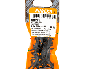 Eureka 40 x Fine Thread Drywall Screws 3.5 x 25 mm