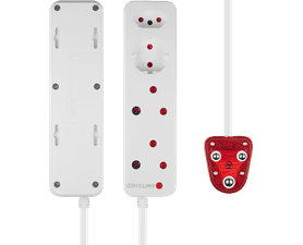 Switched High Surge 4 Way Multi-plug 5000 mm