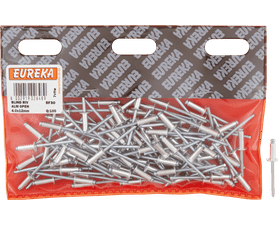 Eureka 100 x Aluminium Open Blind Rivets 4 x 12 mm