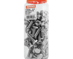 Eureka 60 x Galvanised Hex Screws and Nuts 10 x 30 mm