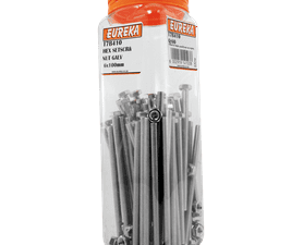Eureka 60 x Galvanised Hex Screws and Nuts 6 x 100 mm