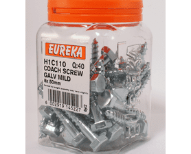 Eureka H1C110 8 x 50 mm Coach Screw Galvanised 40 Pack