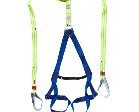 Pioneer Double Lanyard and Scaffold Hooks Blue and Yellow