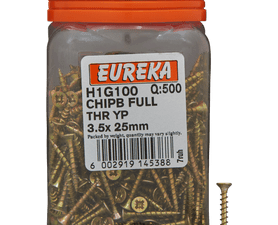 Eureka H1G100 3.5 x 25 mm Chipboard Screw Full 500 Pack