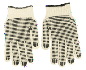 Robust Large Canvas Polka Dot Gloves Size 9