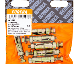 Eureka 6 x Expansion Bolt 6 x 6 x 55 mm