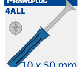 Rawlplug Universal Plugs and Screws Blue 10 x 50 mm
