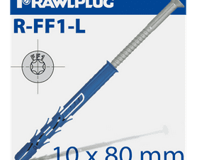 Rawlplug Nylon Plug and Collar Hex Frame Fixing Screws Blue 9.8 x 80 mm
