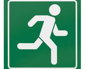 Parrot Products Running Man Sign Green and White 150 x 150 mm