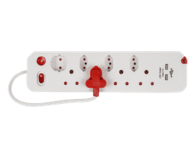 Electricmate 8-Way Switched USB Multi-Plug White