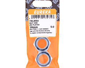 Eureka 2 x Hex Nuts Zinc Plated 16 mm