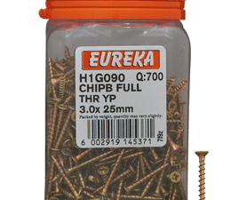 Eureka H1G090 3.0 x 25 mm Chipboard Screw Full 700 Pack