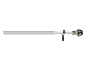 Design House Single Expanding Rod with Spiral Finial Silver 1600 to 3000 mm