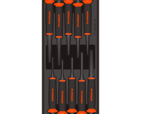Fixman 10 Piece Nail and Centre Punch Set - Black/Orange