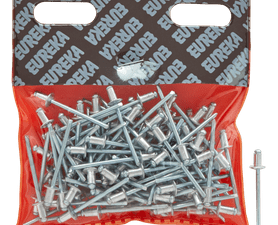 Eureka 100 x Aluminium Open Blind Rivets 4 x 6 mm