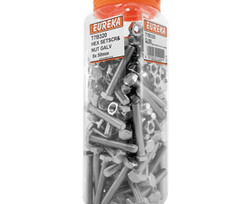 Eureka 80 x Galvanised Hex Screws and Nuts 8 x 50 mm