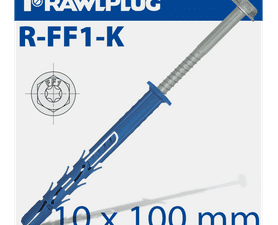 Rawlplug Nylon Plug and Collar Hex Frame Fixing Screws Blue 9.8 x 100 mm