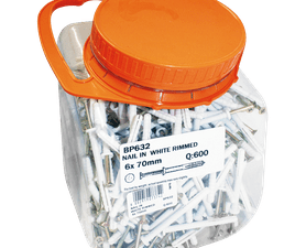 Eureka 6 x 70 mm Nail In White Rimmed 600 Pack