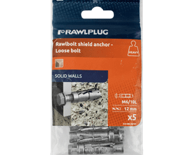 Rawlplug 5 x Shield Anchor Rawbolt M6 x 12 x 40 mm