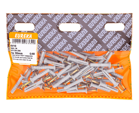 Eureka 6V10 60 x Nail In Nylon Countersunk Grey 5 x 30 mm