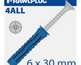 Rawlplug Universal Plugs and Screws Blue 6 x 30 mm