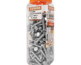 Eureka 8 x 40 mm Coach Screw Q140 Galvanised Mild